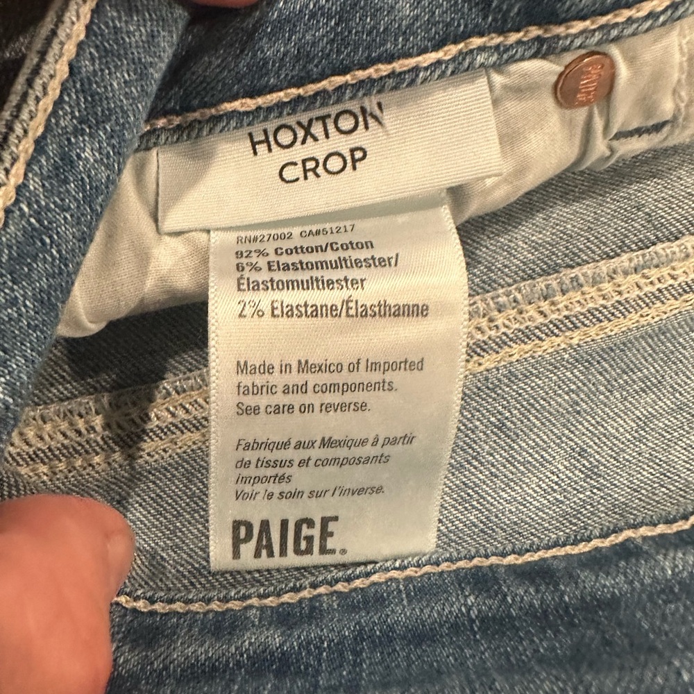 PAIGE Hoxton Crop Jeans in Jukebox Distressed.  New with Tags - Picture 5 of 6